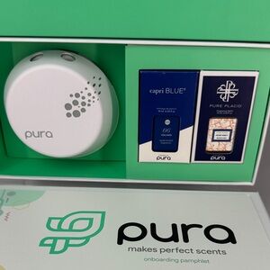 Pura Home Fragrance Device with White and Blue Accents